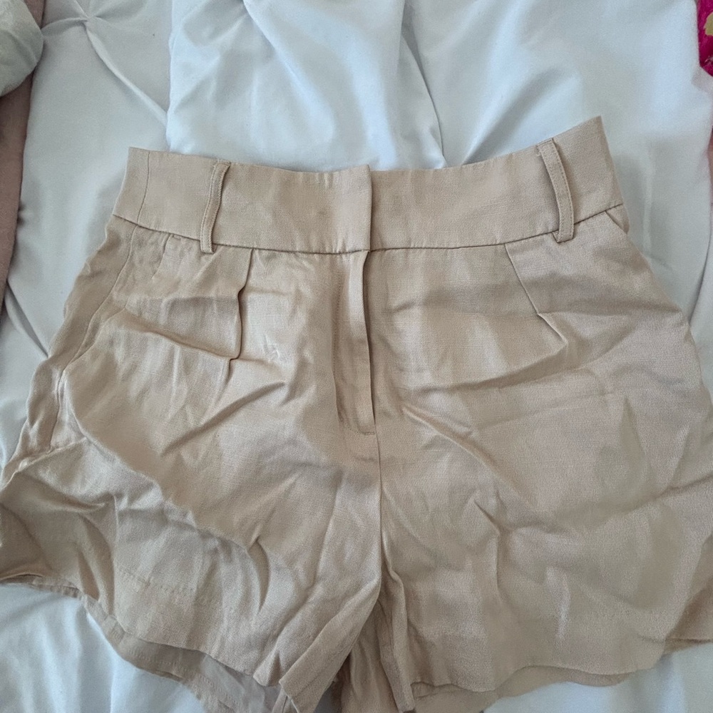 Express High Waist Tan Shorts